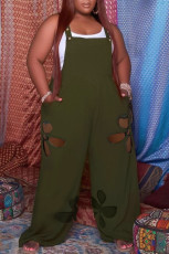 Plus Size Solid Hole Strap Jumpsuit ZDF-31216