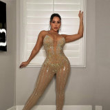 Plus Size Hot Drilling Sling Jumpsuit NY-2501