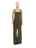 Plus Size Solid Hole Strap Jumpsuit ZDF-31216