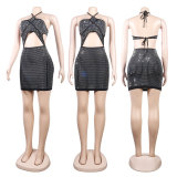Sexy Hot Drilling Hollow Out Halter Night Club Dress NY-2505