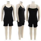 Solid Cami Top And Shorts Two Piece Sets SFY-2178