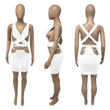 Sexy Hollow Out Bandage Two Piece Skirt Sets ME-S903