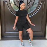 Solid T Shirt And Shorts Two Piece Sets OMY-81024