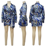 Sexy Printed Long Sleeve Mini Dress YF-10167