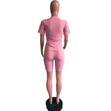 Solid T Shirt And Shorts Two Piece Sets OMY-81024