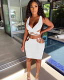 Sexy Hollow Out Bandage Two Piece Skirt Sets ME-S903