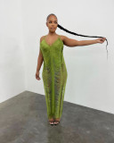 Sexy Spaghetti Strap Sleeveless Hollow Maxi Dress TR-1213