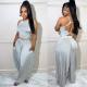 Solid Backless Cami Top Harem Pants 2 Piece Sets TE-4450