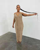Sexy Spaghetti Strap Sleeveless Hollow Maxi Dress TR-1213