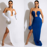 Sexy Solid Strapless Split Evening Dress (Without Sleeves)NY-2503