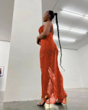 Sexy Spaghetti Strap Sleeveless Hollow Maxi Dress TR-1213