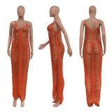 Sexy Spaghetti Strap Sleeveless Hollow Maxi Dress TR-1213