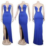 Sexy Solid Strapless Split Evening Dress (Without Sleeves)NY-2503
