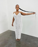Sexy Spaghetti Strap Sleeveless Hollow Maxi Dress TR-1213