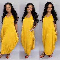 Solid Sleeveless Loose Maxi Dress SFY-028