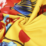 Plus Size Floral Print Sling Maxi Dress JZHF-8115