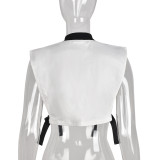 Trendy Sleeveless Zipper Buckle Top GBTF-8156DF