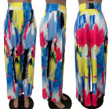 Casual Graffiti Print Wide Leg Pants LSD-82081