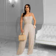 Solid Sleeveless Sling Jumpsuit MXDF-6111