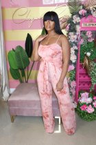 Tie Dye Print Sleeveless Sling Jumpsuit WSM-5321