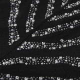 Plus Size Hot Drilling Long Sleeve Romper NY-2522