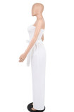 Solid Off Shoulder Strapless Jumpsuit XHXF-8625