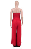 Solid Strapless High Waist Wide Leg Jumpsuit XHXF-8582