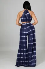 Casual Printed Sleeveless Two Piece Pants Sets XHXF-8616