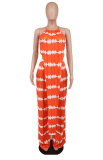 Casual Printed Sleeveless Two Piece Pants Sets XHXF-8616