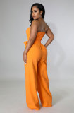 Solid Off Shoulder Strapless Jumpsuit XHXF-8625