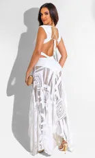 Sexy Backless Sleeveless Night Club Maxi Dress XHXF-262