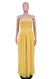 Solid Strapless High Waist Wide Leg Jumpsuit XHXF-8582