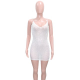Sexy Mesh Beading Spaghetti Strap Night Club Dress SH-390355
