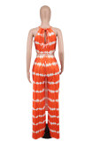 Casual Printed Sleeveless Two Piece Pants Sets XHXF-8616