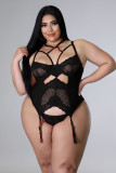 Plus Size Sexy Lace Garters Erotic Lingerie Suit OSM-5501