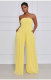 Solid Strapless High Waist Wide Leg Jumpsuit XHXF-8582