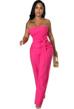 Solid Off Shoulder Strapless Jumpsuit XHXF-8625