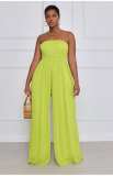 Solid Strapless High Waist Wide Leg Jumpsuit XHXF-8582