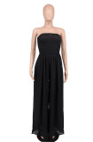 Solid Strapless High Waist Wide Leg Jumpsuit XHXF-8582