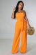 Solid Off Shoulder Strapless Jumpsuit XHXF-8625
