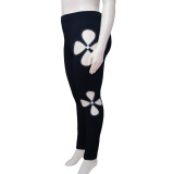Plus Size Black Hollow Out Skinny Pants ONY-7012