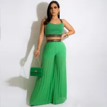Sexy Tank Top Wide Leg Pants Two Piece Sets NY-2521