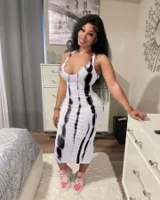 Plus Size Tie Dye Print Sleeveless Midi Dress CL-6136