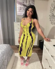 Plus Size Tie Dye Print Sleeveless Midi Dress CL-6136