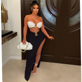Sexy Tube Top High Split Maxi Skirt 2 Piece Sets YS-S820