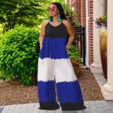 Plus Size Sleeveless Sling Loose Jumpsuit OSIF-22415