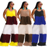 Plus Size Sleeveless Sling Loose Jumpsuit OSIF-22415