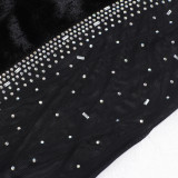 Plus Size Sexy Mesh Patchwork Hot Drilling Club Dress NY-2530