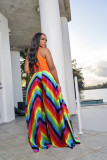 Plus Size Casual Printed Wide Leg Pants (Without Top) ZDF-31195