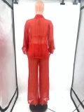 Sexy Bra Top+Long Sleeve Shirt+Pants 3 Piece Sets OY-6371